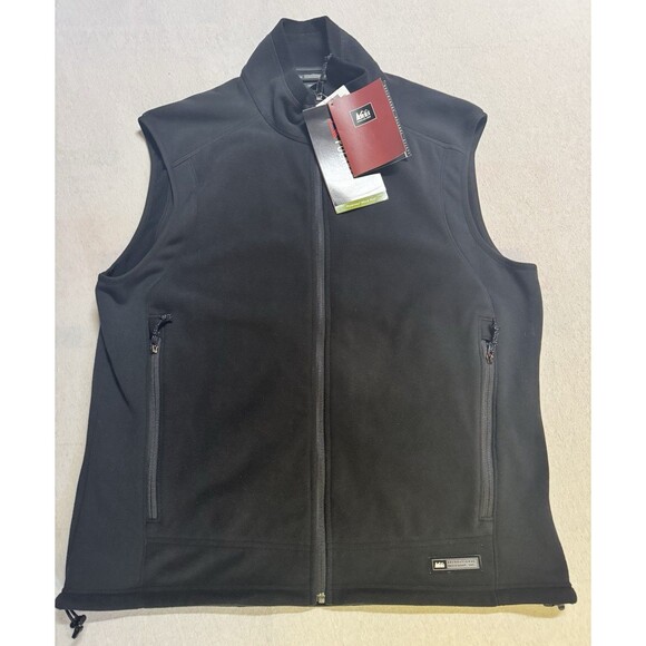 Y2K REI Vest Mens Size XL Black Fleece Hiking Outdoors Polartec Wind Pro *BNWT* - Picture 1 of 7